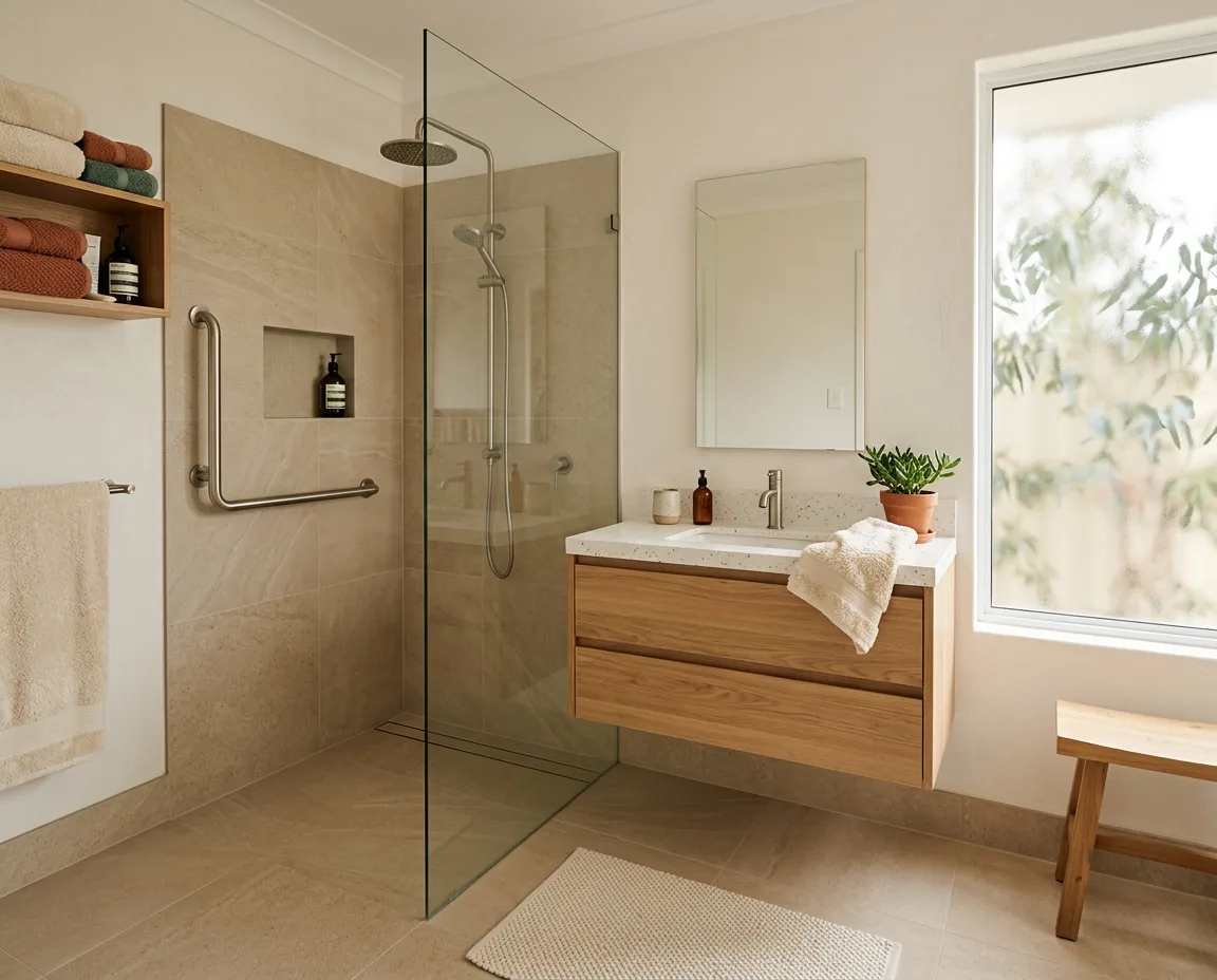 Older couple in their Perth home - warm kitchen with good lighting and accessible lever tapware